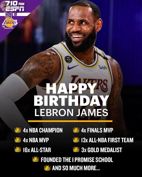 LeBron James, on his 40th birthday