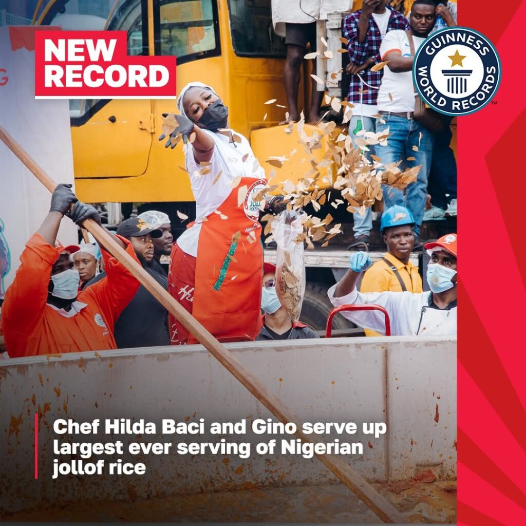 New record’, Guinness World Record confirms Hilda Baci’s largest-serving of Jollof Rice