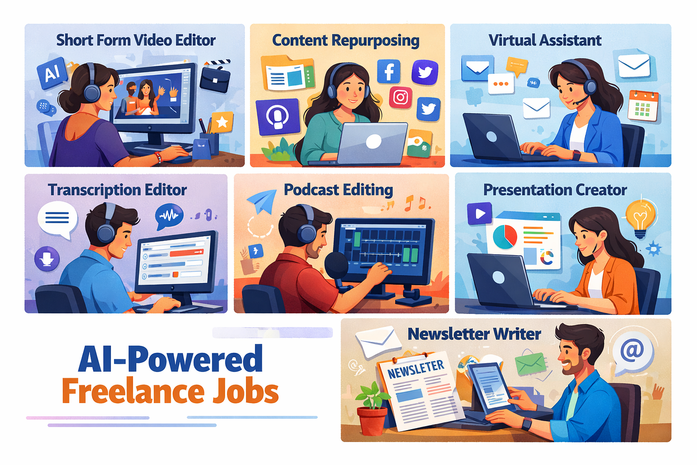 AI freelancer working from home earning money in 2026