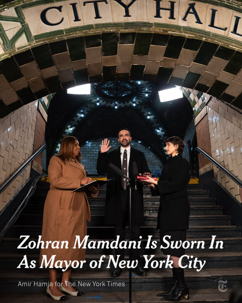 Zohran Mamdani Is Sworn In as Mayor of New York City